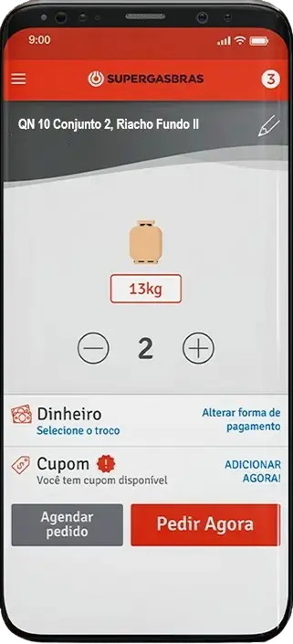Mockup do aplicativo Líder Gás
